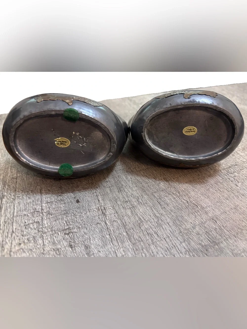 Two Vintage 5” Pewter w/ Brass Ducks w/Lids Trinket Box Heavy - Mid Century